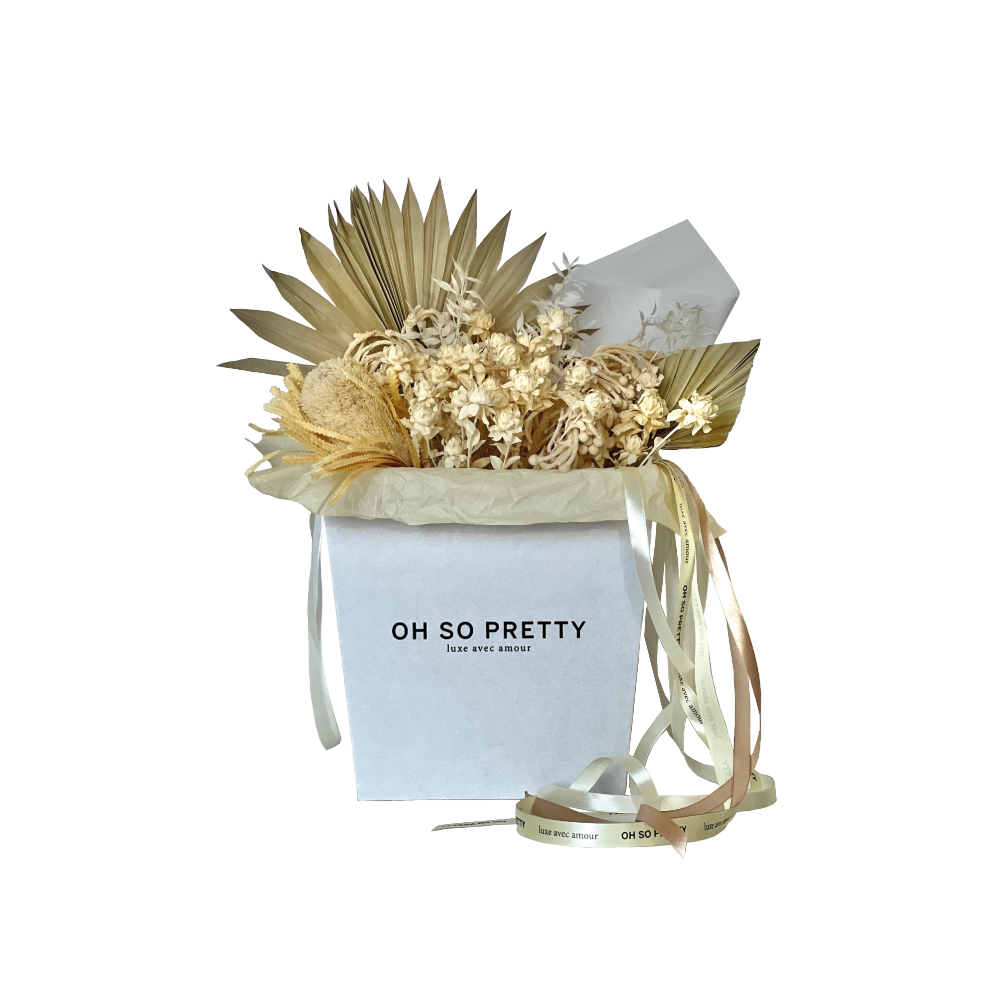 A Petite Bouquet of Preserved Flowers "Crème Brûlée"